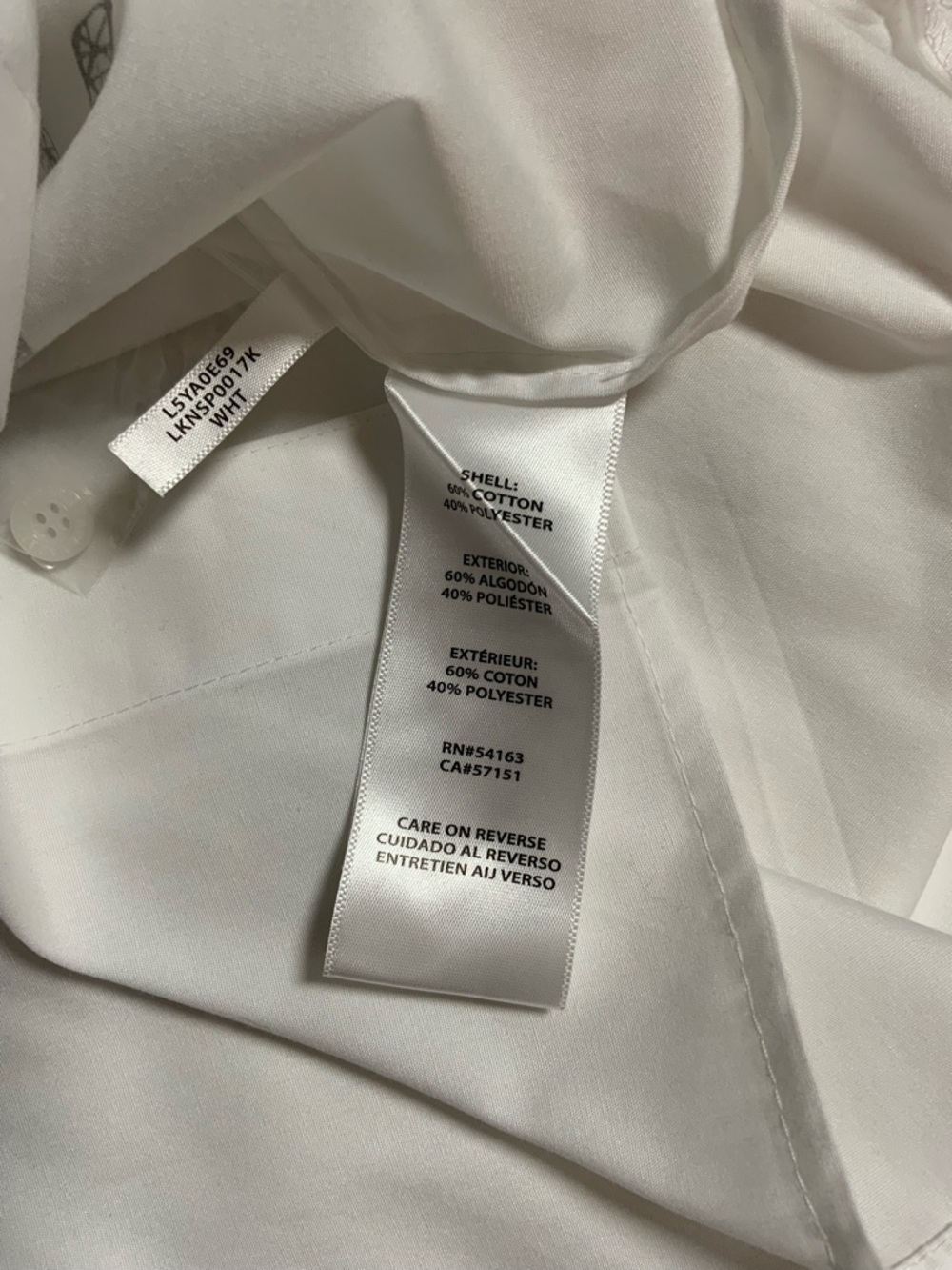 Karl Lagerfeld White Button-Up Shirt with Black Logo Tag - Picture 5 of 7